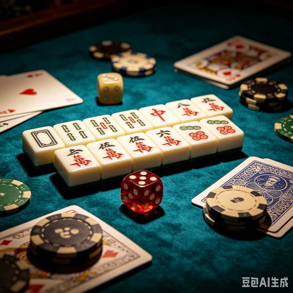carved pattern mahjong set